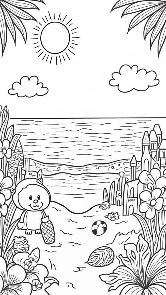 cute summer coloring pages printable